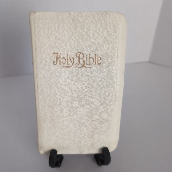 Holy Bible Holman Edition Old & New Testaments White Gold Gilt Edges 1950s - Picture 1 of 12